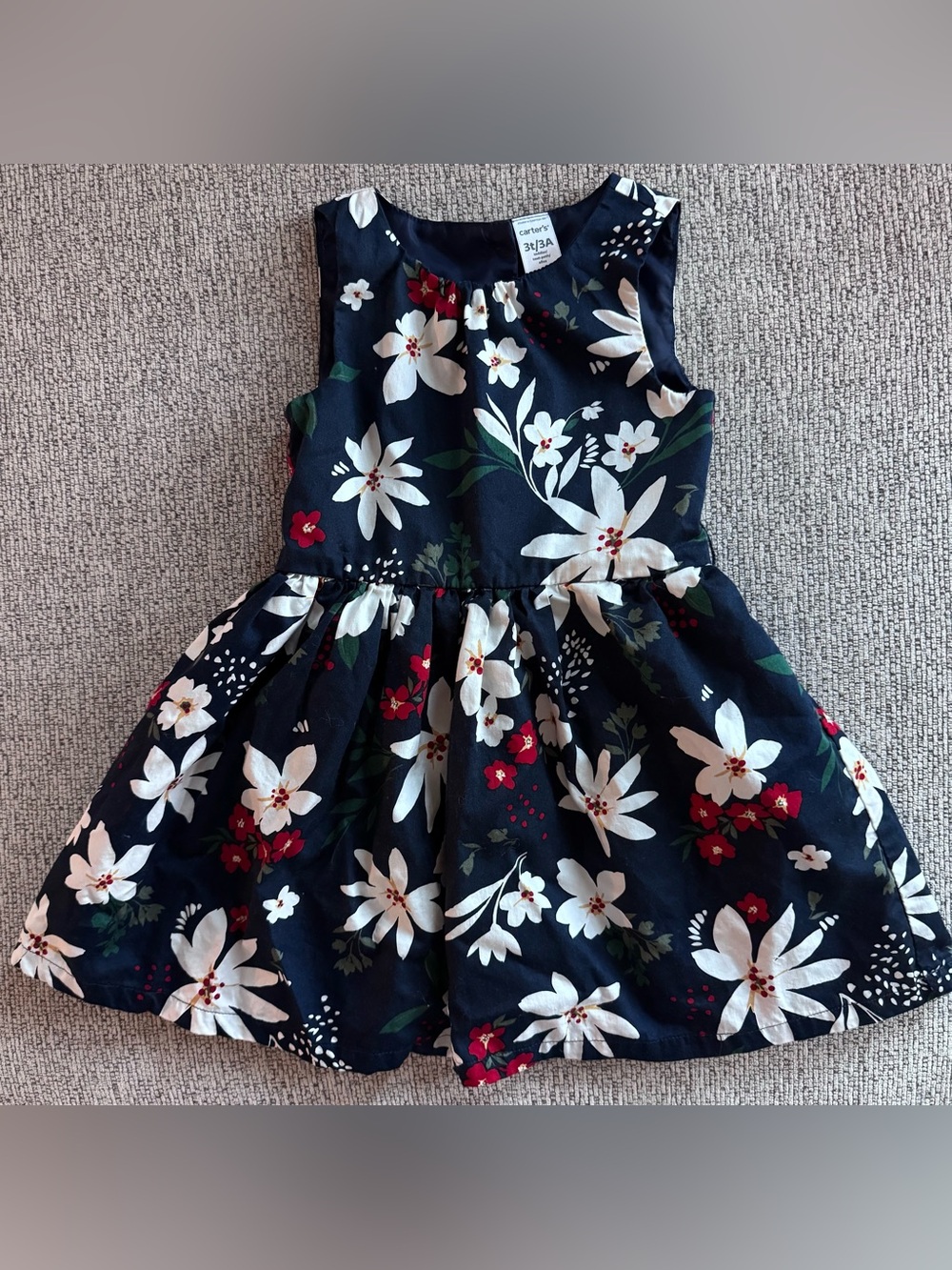 Carter's Navy Floral Sleeveless Girls Dress